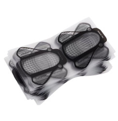 Nail extension forms wide 100 pcs "fly" - black transparent