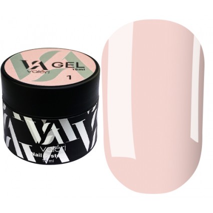 VALERI Builder Gel / No. 1 Nude (light pink) / jar, 15 ml