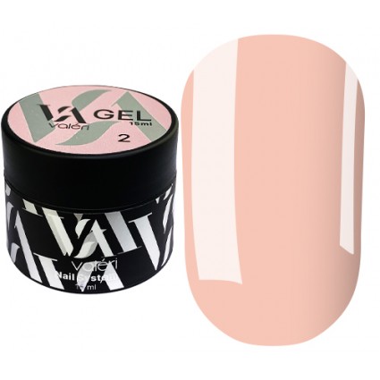 Гель для нарощування VALERI Builder Gel / №2 Nude (персиковий) / баночка, 15 мл