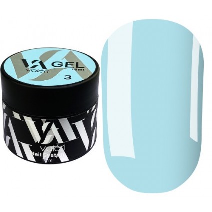 Gel for extension VALERI Builder Gel / №3 Blue (light blue) / jar, 15 ml