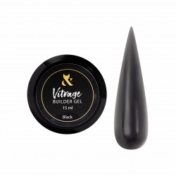 Гель для ногтей строительный витражный F.O.X / Vitrage Builder Gel / Black, 15 мл (баночка)