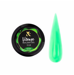 Гель для ногтей строительный витражный F.O.X / Vitrage Builder Gel / Green, 15 мл (баночка)