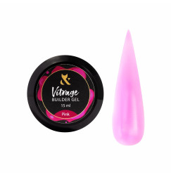 Гель для ногтей строительный витражный F.O.X / Vitrage Builder Gel / Pink, 15 мл (баночка)