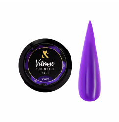 Гель для нігтів будівельний вітражний F.O.X / Vitrage Builder Gel / Violet, 15 мл (баночка)