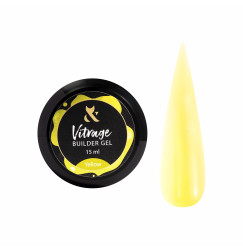 Гель для нігтів будівельний вітражний F.O.X / Vitrage Builder Gel / Yellow, 15 мл (баночка)