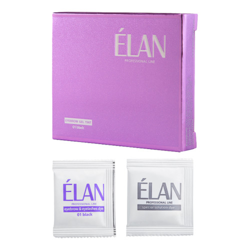 Gel paint for eyebrows and eyelashes ELAN-SET / 01 black (mini)