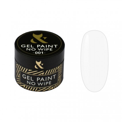 Гель краска для дизайна ногтей F.O.X / Gel Paint No Wipe / 001, 5 мл (баночка)