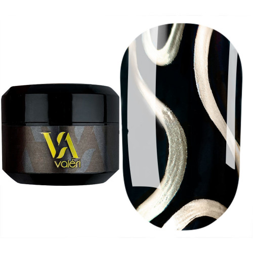 Гель-фарба металева для нігтів Valeri/Gold Metal Gel (баночка), 5 мл