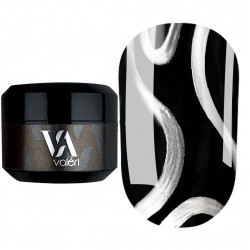 Гель-краска металлическая для ногтей Valeri / Silver Metal Gel (баночка), 5 мл