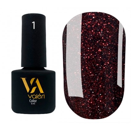 Lakier hybrydowy odblaskowy VALERI Flash No. 01 (czerwony), 6 ml