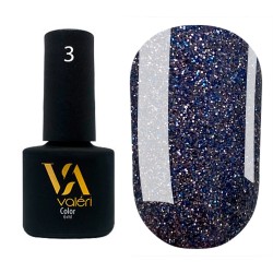 Lakier hybrydowy odblaskowy VALERI Flash nr 03 (srebrno-niebieski), 6 ml