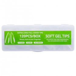 Гелевые типсы для наращивания ногтей - Soft Gel Tips (V50-C02), 120 шт - миндаль