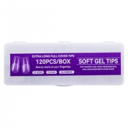 Гелевые типсы для наращивания ногтей - Soft Gel Tips (V50-E02), 120 шт - квадрат