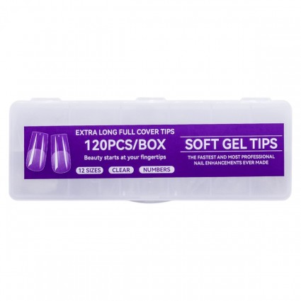 Gel Nail Extension Tips - Soft Gel Tips (V50-E02), 120 pcs - Square