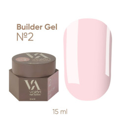 Гель для нарощування VALERI - Builder Gel - №2 Nude (персиковий), баночка, 15 мл
