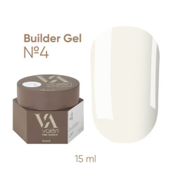 Żel do przedłużania paznokci VALERI - Builder Gel - №4 Milk (mleczny), słoiczek, 15 ml