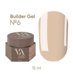 Гель для нарощування VALERI - Builder Gel - №6 Cacao (какао), баночка, 15 мл