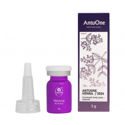 Henna for eyebrows Antuone, 5 g, bottle silicone cap - BLACK