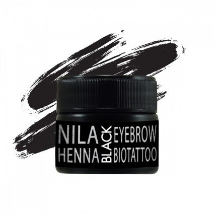 Henna for eyebrows and biotata Nila 10 g in a jar (black)
