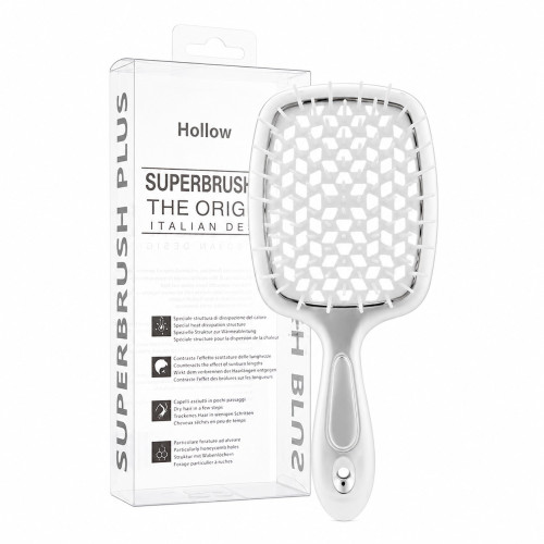 Гребінець для волосся Hair Brush - срібна ручка з білою серединою | у коробці |