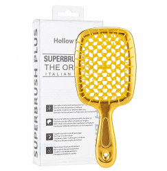 Hair Brush - gold handle with yellow center | boxed |