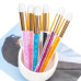 Tool - brush for cleaning eyelashes with shampoo - foam - stones blue