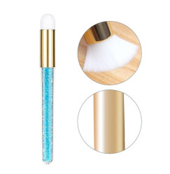 Tool - brush for cleaning eyelashes with shampoo - foam - stones blue
