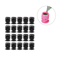Caps for tattoo inks, paints, pigments, 50 pcs in a pack - skull - black