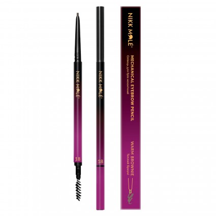 Mechanical eyebrow pencil with brush Nikk Mole / №18 Warm Brownie