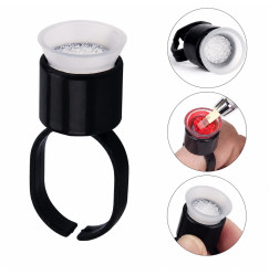 Pigment ring with sponge for tattoo ink 16 mm - black, 1 pc