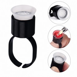 Pigment ring with sponge for tattoo ink 16 mm - black, 1 pc