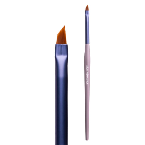 Brush for eyebrows and eyelashes ZOLAx Romashka / 01R (angled dagger) powder