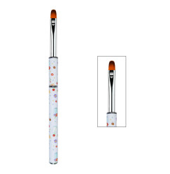Nail brush with cap / No. 02 oval, 8 mm / floral print