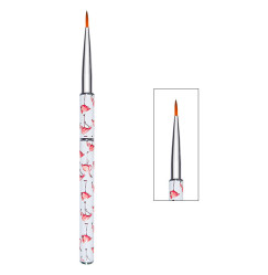 Nail brush with cap / No. 05 thin, 11 mm / flamingo print