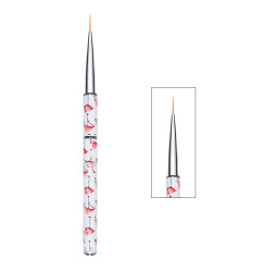 Nail brush with cap / No. 06 ultra thin, 11 mm / flamingo print