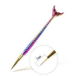Ultra thin nail brush "Little Mermaid" / No. 01, 7 mm