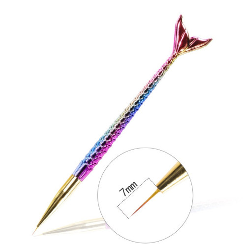 Ultra thin nail brush "Little Mermaid" / No. 01, 7 mm
