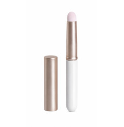 Multifunctional cosmetic brush with cap, white