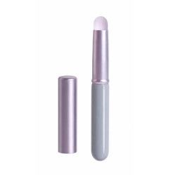 Multifunctional cosmetic brush with cap, purple