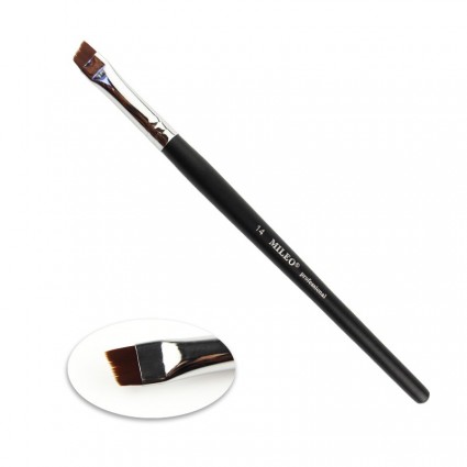 Mileo brush #14 / bevelled (black handle / brown pile)