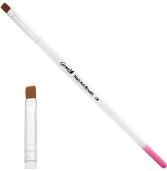 Straight brush for gel with wooden handle FURMAN / white-pink №4