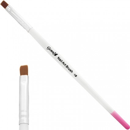 Straight brush for gel with wooden handle FURMAN / white-pink №4