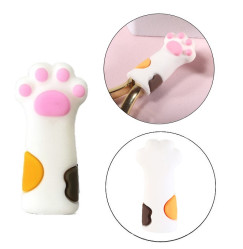 Silicone protective cap for manicure tools - cat's paw - white, 1 pc.