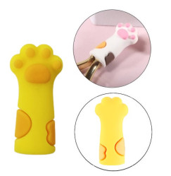 Protective silicone cap for manicure tools - cat's paw - yellow, 1 pc.
