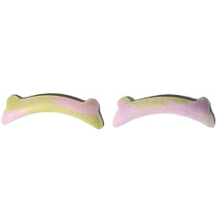 Kompensatory do laminowania rzęs LASH TREND z uszkami - różowo-zielone, 1 para