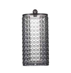 Cylinder container for cotton pads with lid "Mosaic" / black
