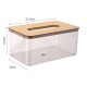 Tissue Box – Semi-Transparent with Wooden Lid – Grey
