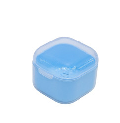 Container for sterilization and soaking of instruments, square - blue transparent