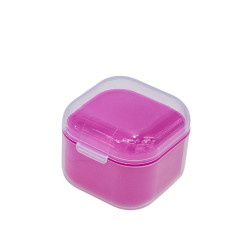 Container for sterilization and soaking of instruments square - raspberry transparent