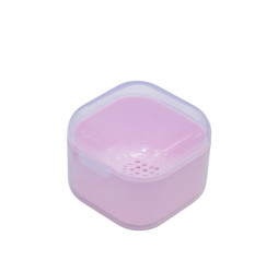Container for sterilization and soaking of instruments square - pink transparent